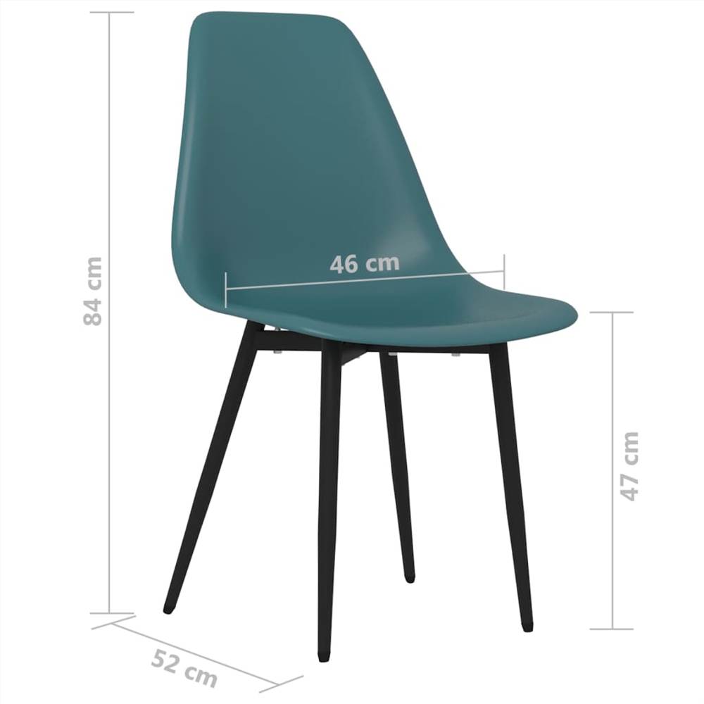 Dining Chairs 2 pcs Turquoise PP