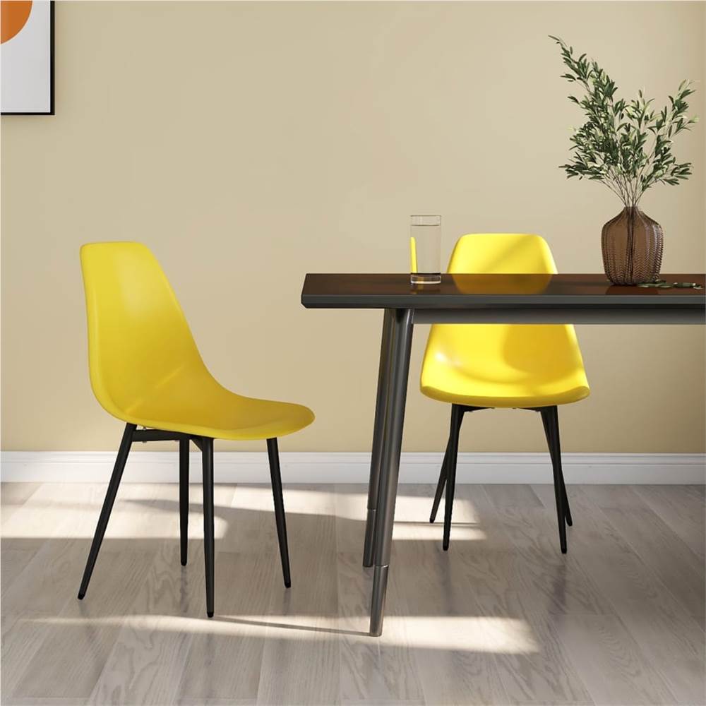 

Dining Chairs 2 pcs Yellow PP
