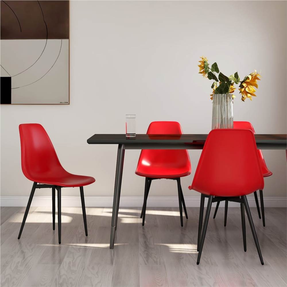 

Dining Chairs 4 pcs Red PP