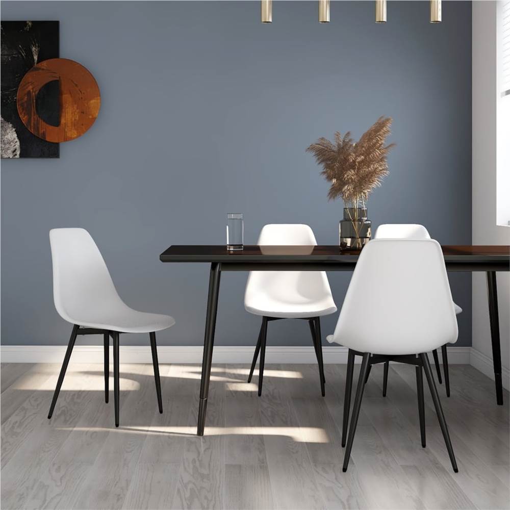 

Dining Chairs 4 pcs White PP