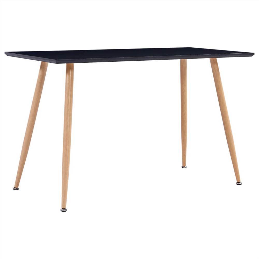 

Dining Table Black and Oak 120x60x74 cm MDF