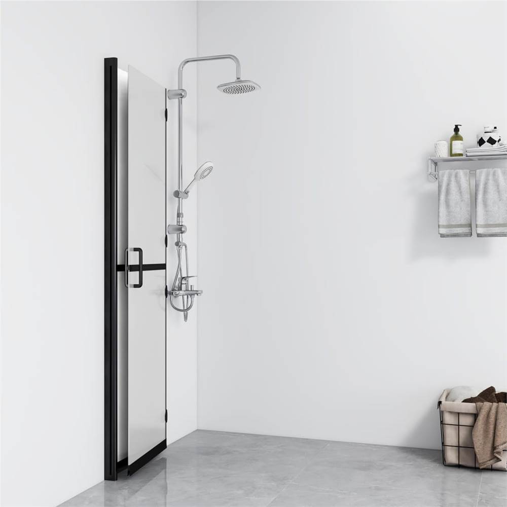 Foldable Walk-in Shower Wall Frosted ESG Glass 100x190 cm