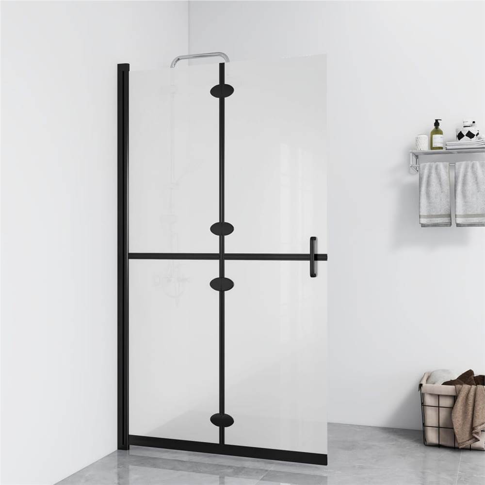 

Foldable Walk-in Shower Wall Frosted ESG Glass 90x190 cm