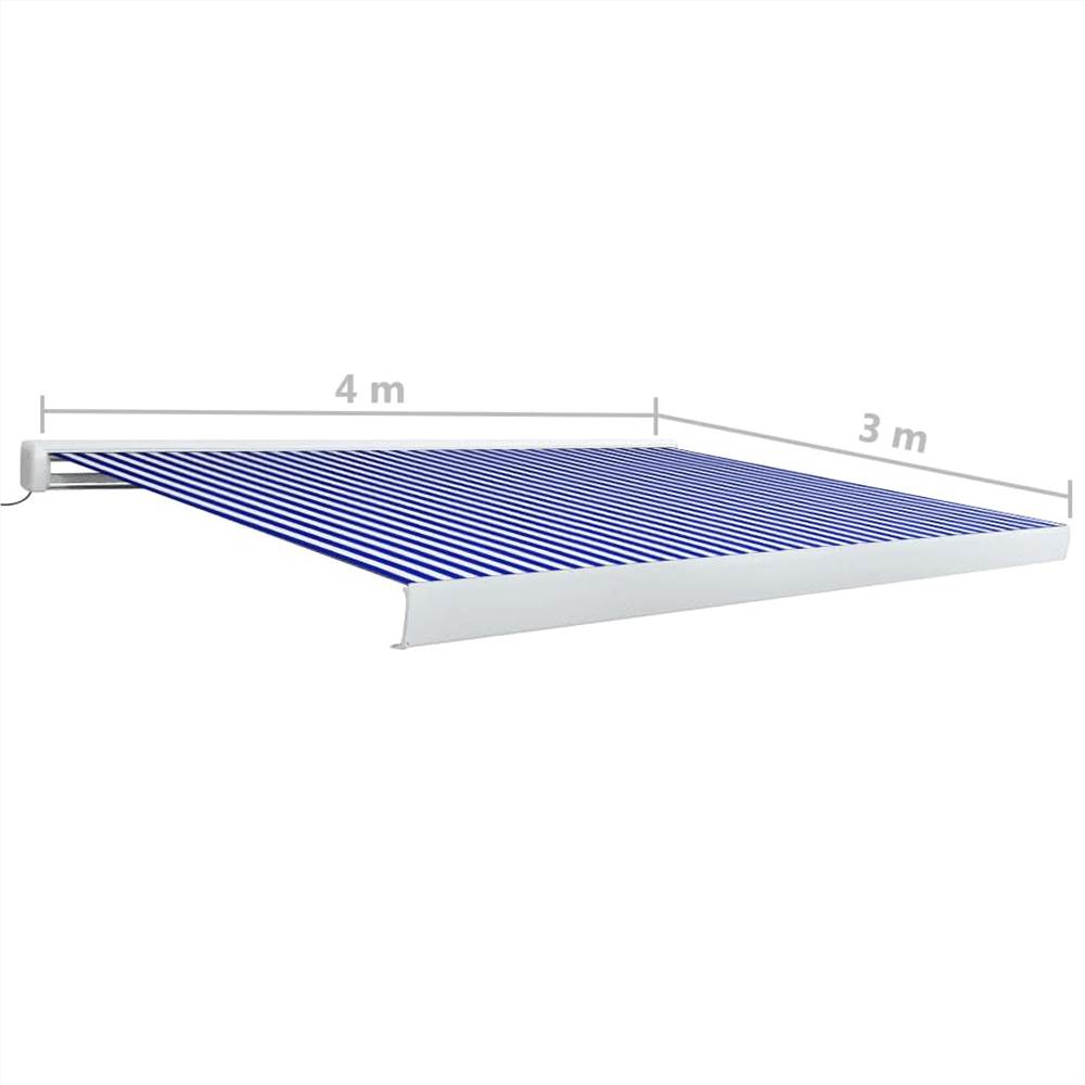 Motorised Cassette Awning 400x300 cm Blue and White