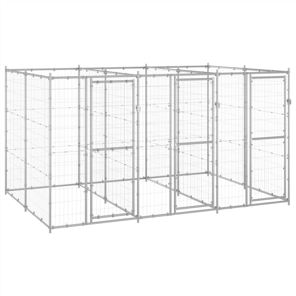 

Outdoor Dog Kennel Galvanised Steel 7.26 m²