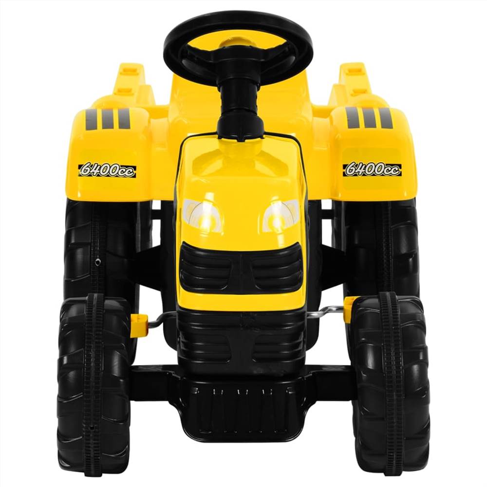 Pedal Tractor for Kids with Trailer Yellow