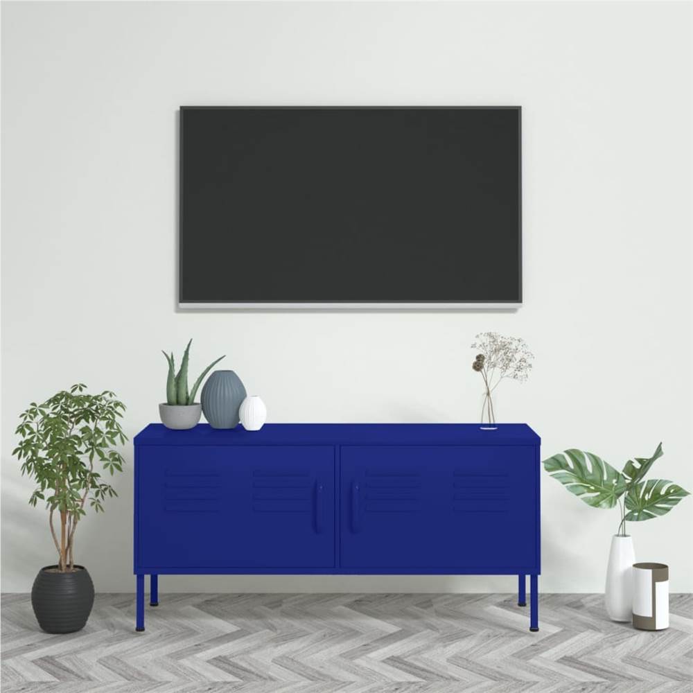 

TV Cabinet Navy Blue 105x35x50 cm Steel