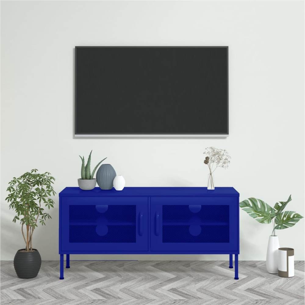 

TV Cabinet Navy Blue 105x35x50 cm Steel