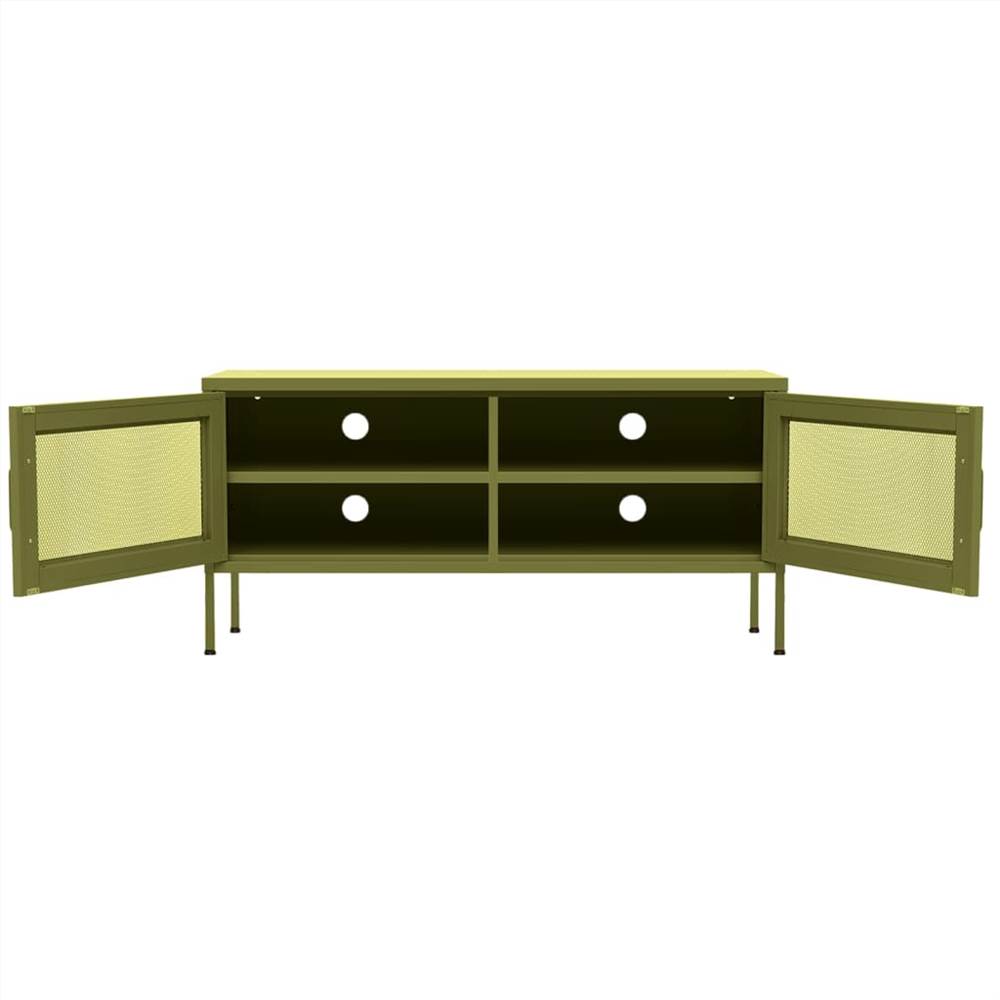 TV Cabinet Olive Green 105x35x50 cm Steel