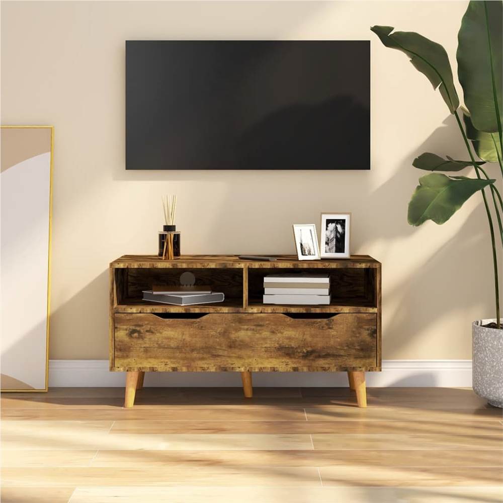 

TV Cabinet Smoked Oak 90x40x48.5 cm Chipboard