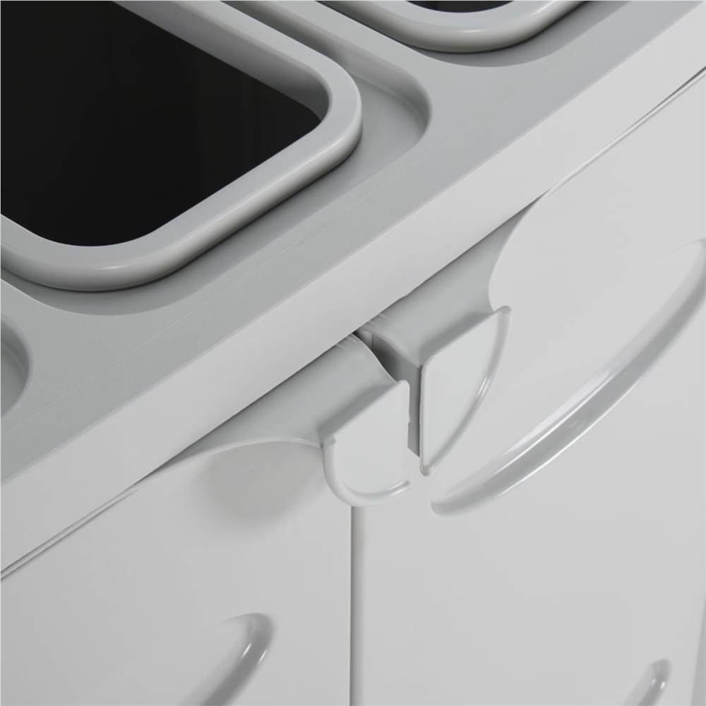 Trash Bin with 2 Doors Grey 65x45x88 cm PP
