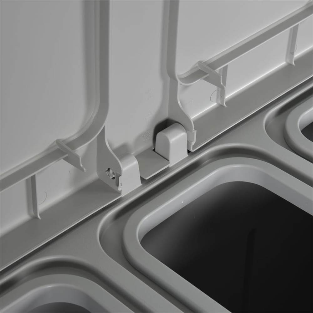 Trash Bin with 2 Doors Grey 65x45x88 cm PP