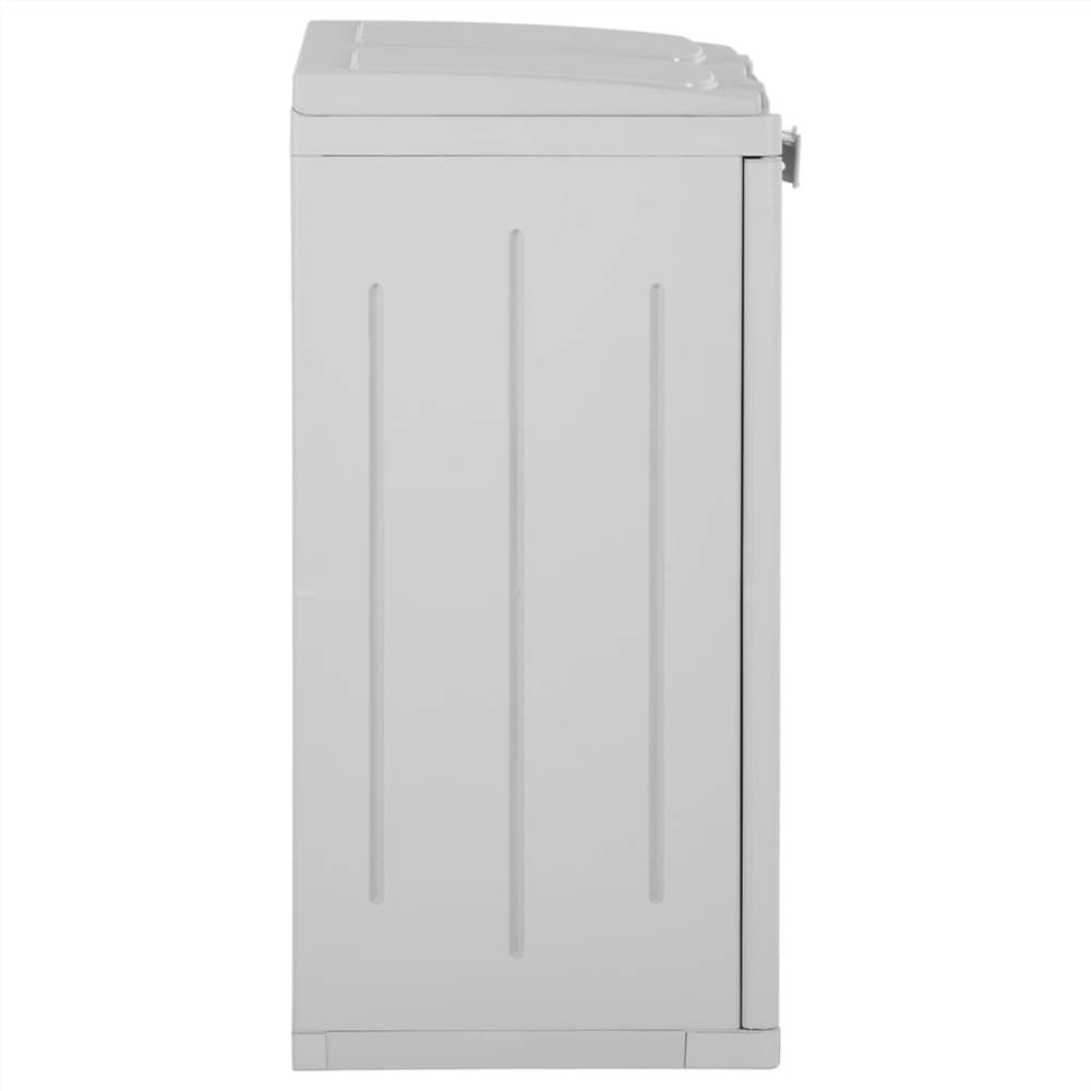 Trash Bin with 2 Doors Grey 65x45x88 cm PP