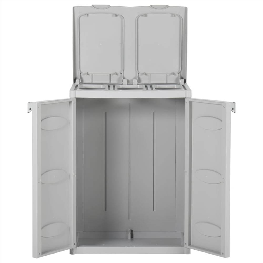 Trash Bin with 2 Doors Grey 65x45x88 cm PP