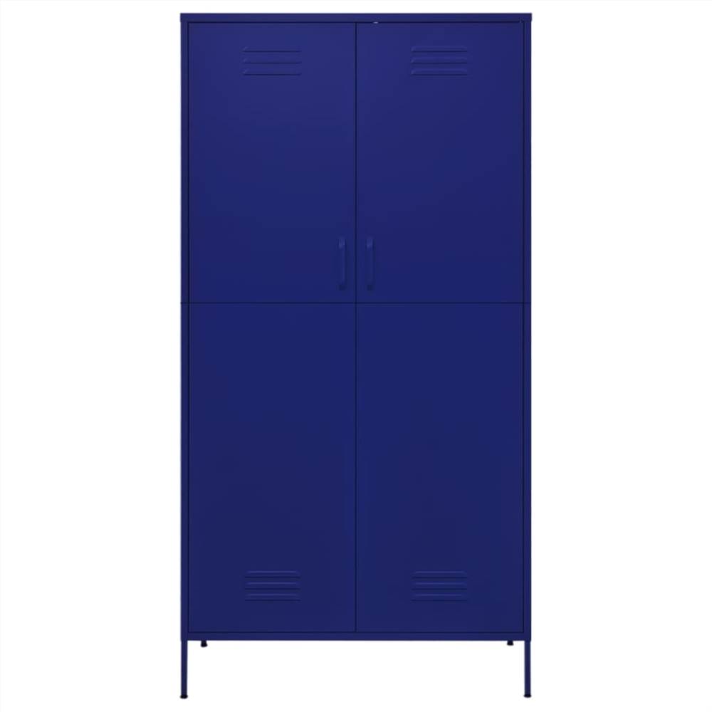 Wardrobe Navy Blue 90x50x180 Cm Steel