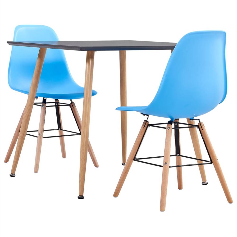 

3 Piece Dining Set Plastic Blue