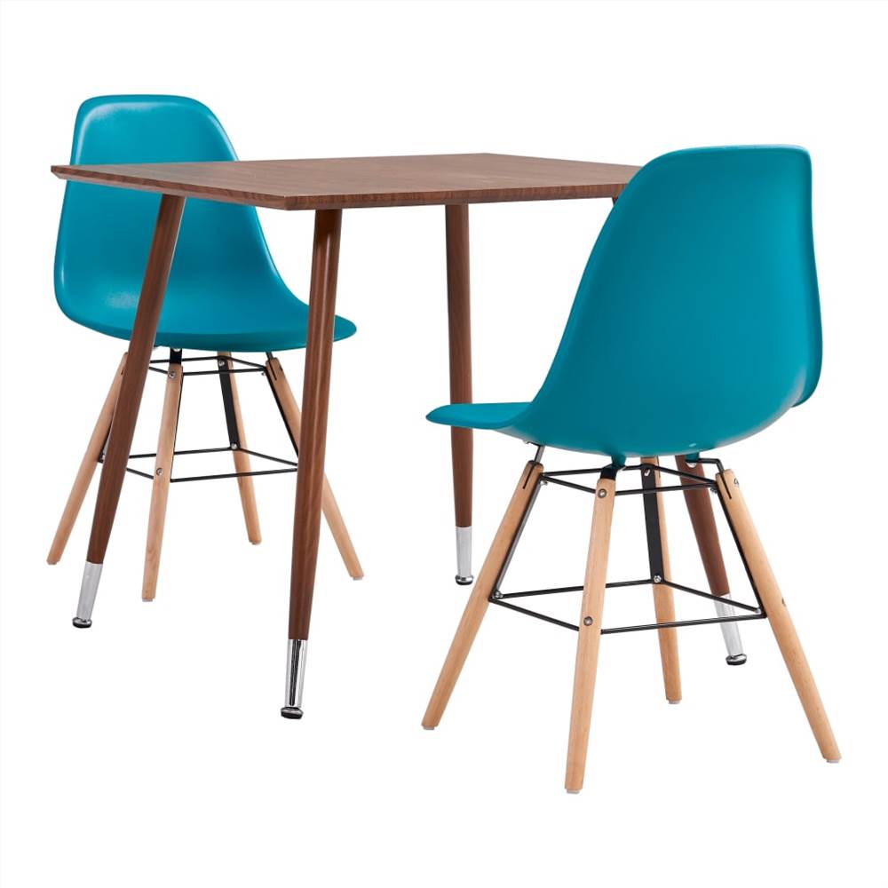

3 Piece Dining Set Plastic Turquoise