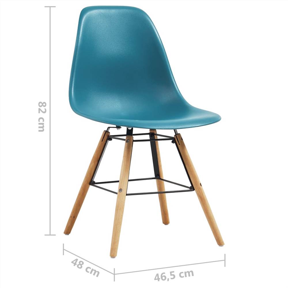 3 Piece Dining Set Plastic Turquoise