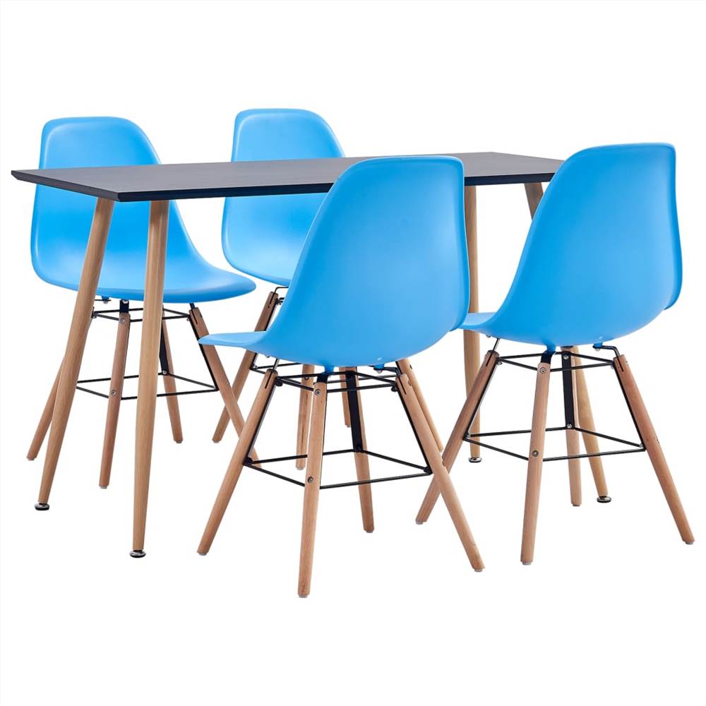 

5 Piece Dining Set Plastic Blue