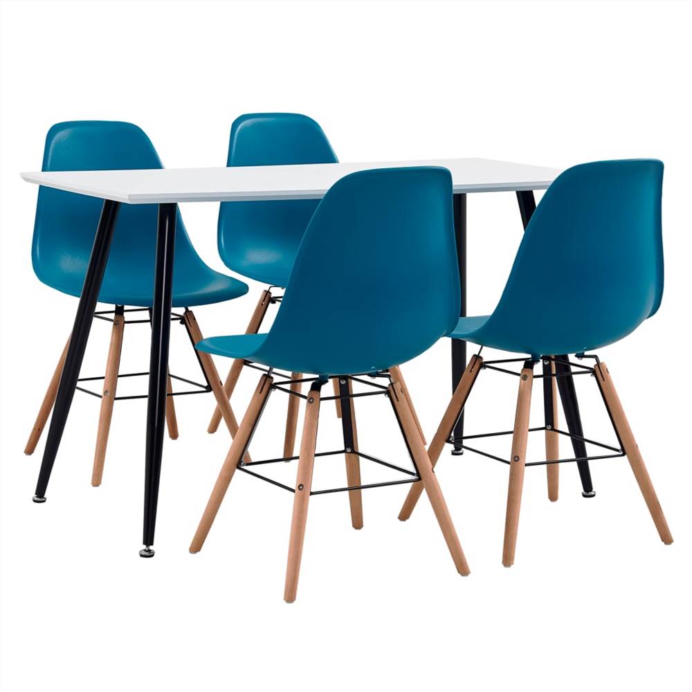 

5 Piece Dining Set Plastic Turquoise