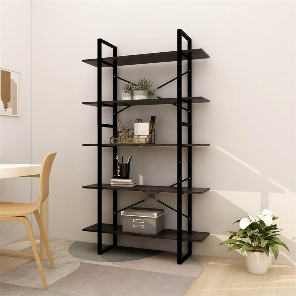 

5-Tier Book Cabinet Black 100x30x175 cm Pinewood