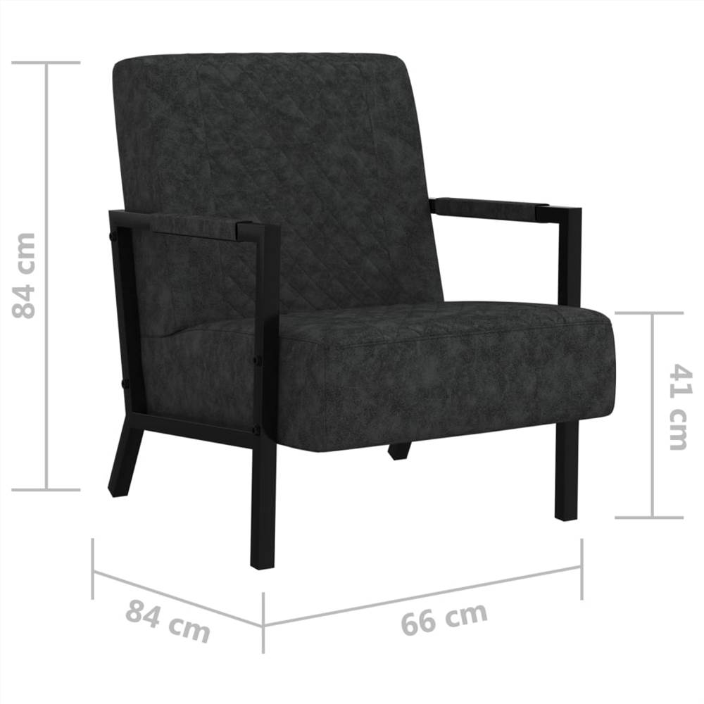 Armchair Black Faux Leather