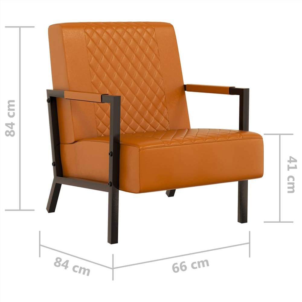 Armchair Brown Faux Leather