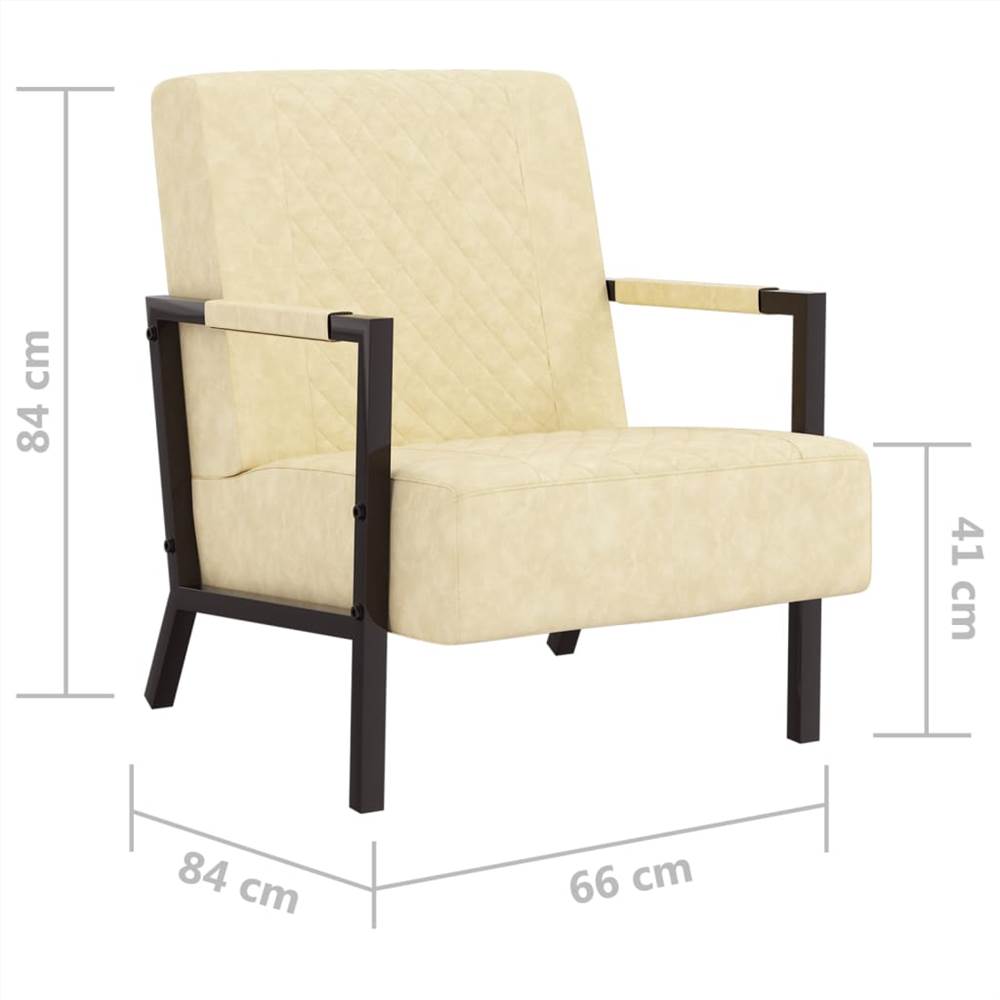 Armchair Cream Faux Leather