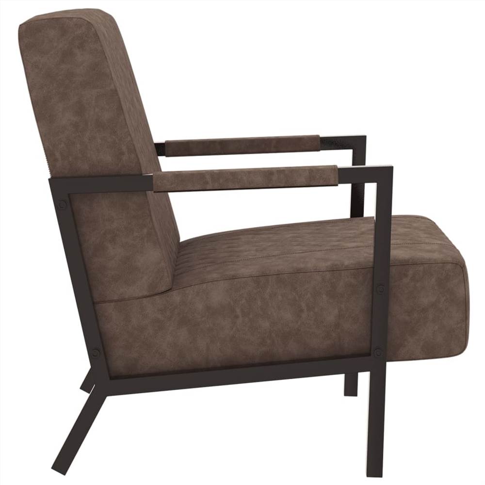 Armchair Dark Brown Faux Leather