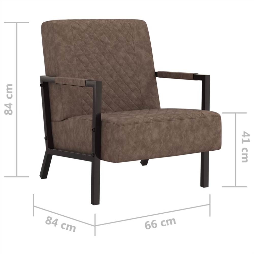 Armchair Dark Brown Faux Leather