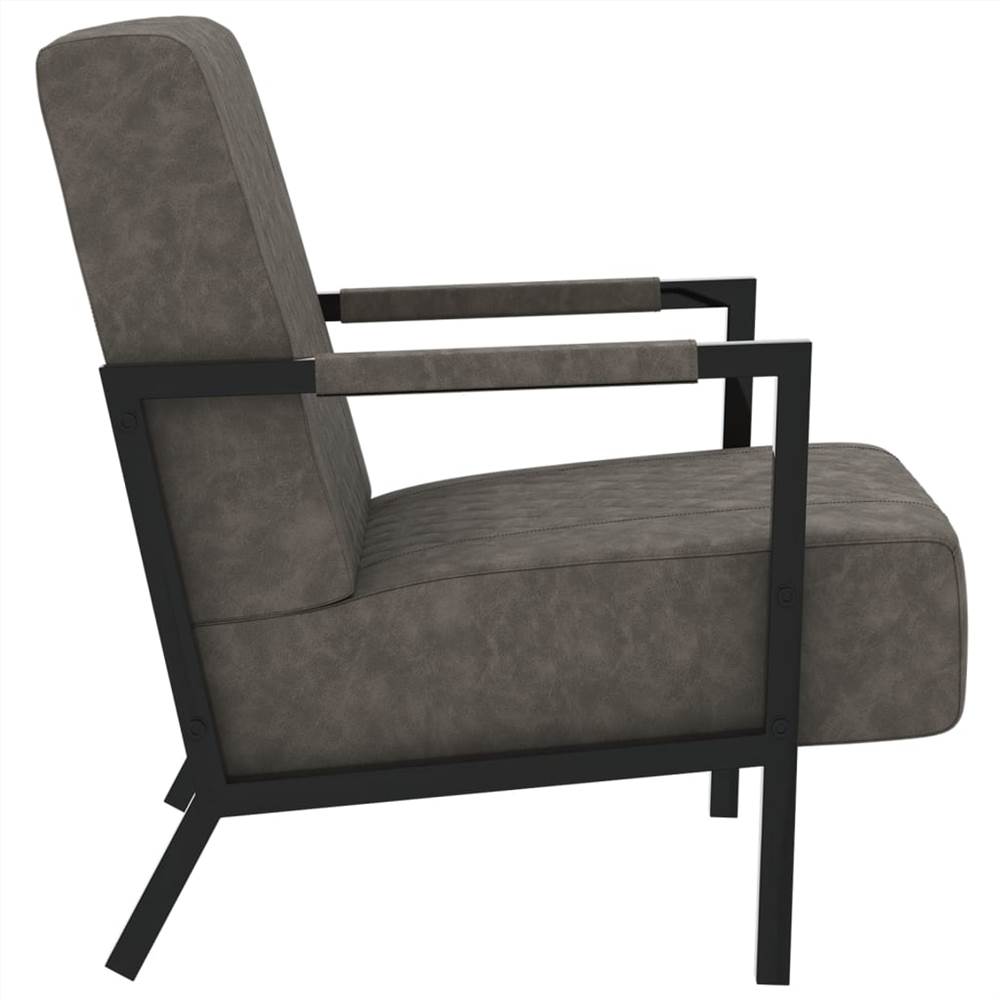 Armchair Dark Grey Faux Leather