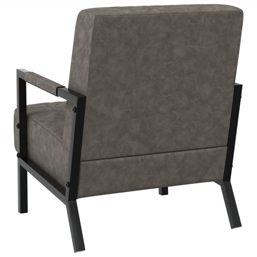 Armchair Dark Grey Faux Leather