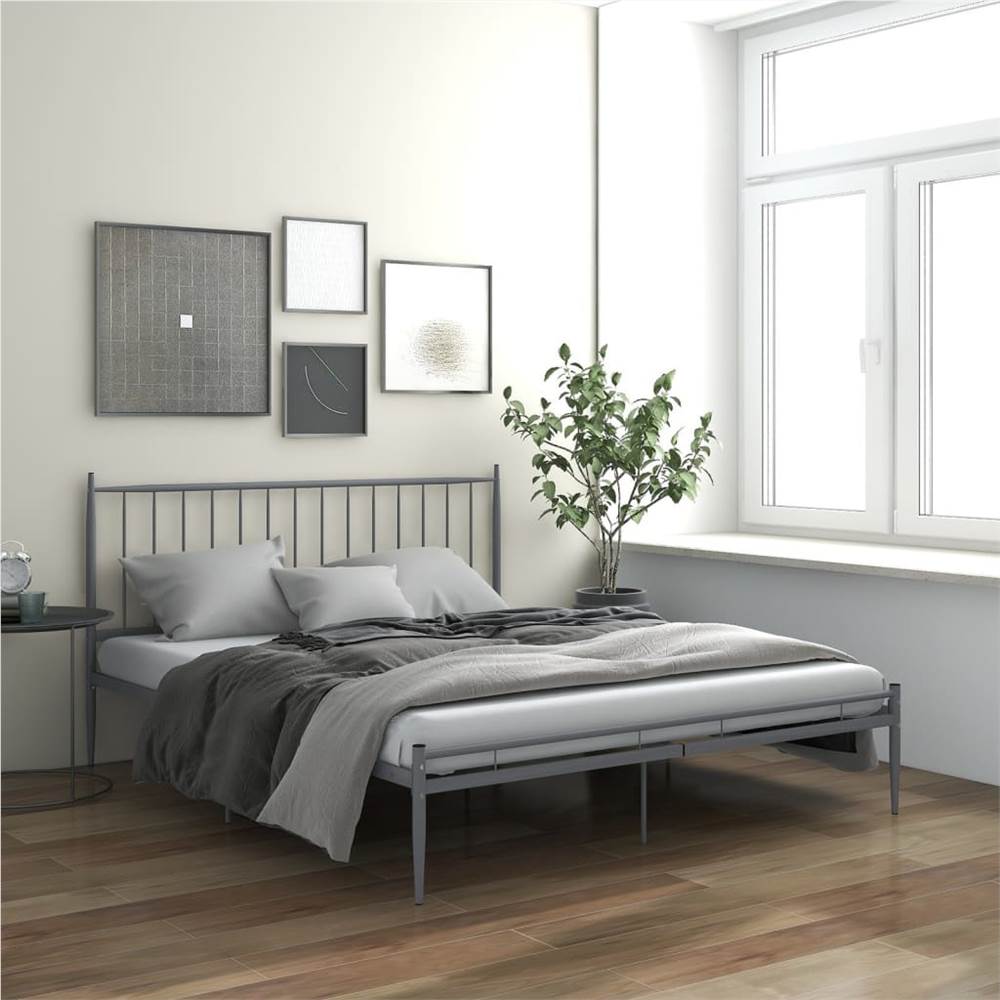 

Bed Frame Grey Metal 140x200 cm