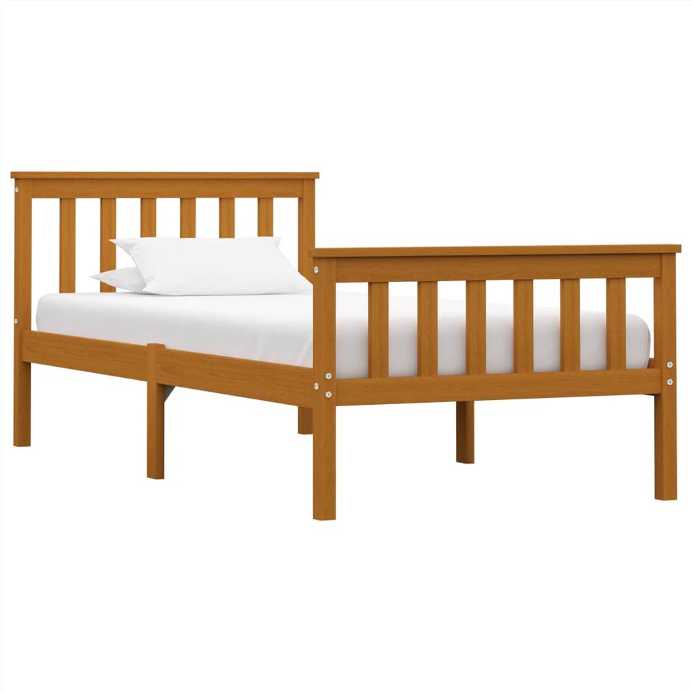 

Bed Frame Honey Brown Solid Pinewood 90 x 190 cm