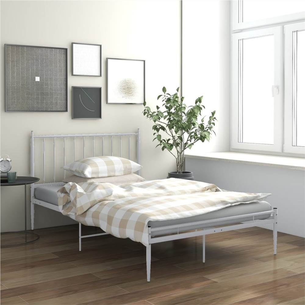 

Bed Frame White Metal 120x200 cm