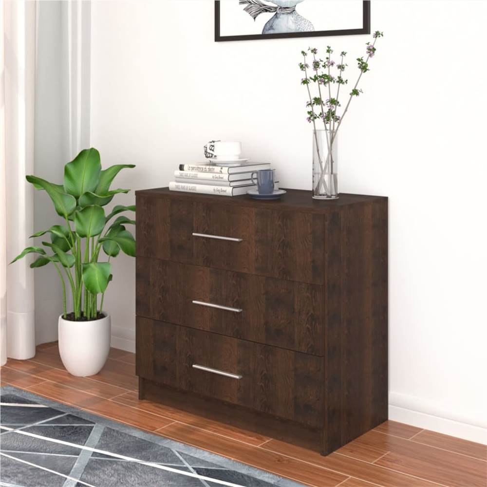 

Chest of Drawers Chipboard 71x35x68 cm Smoked Oak