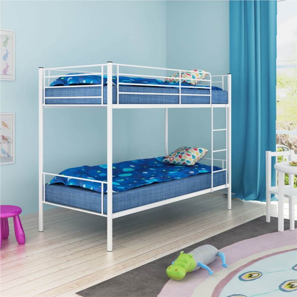 

Children’s Bunk Bed Frame White Metal 90x200 cm
