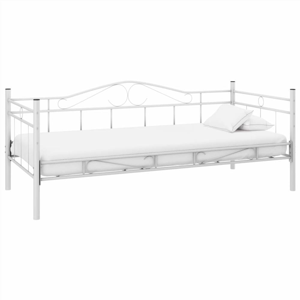 Day Bed White Metal 90x200 cm