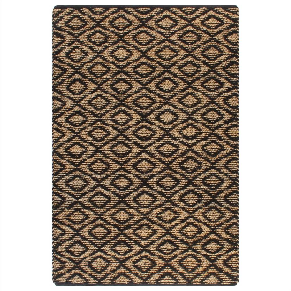 

Hand-Woven Jute Area Rug Fabric 120x180 cm Natural and Black