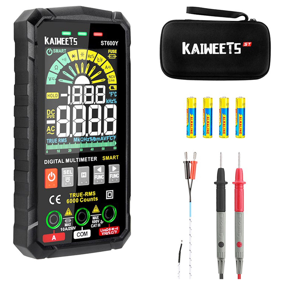 KaiweetsST600Yデジタルスマートマルチメータ6000はTrue-RMSをカウントします