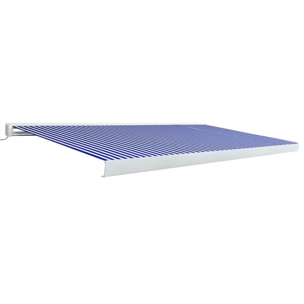 Motorised Cassette Awning 500x300 cm Blue and White