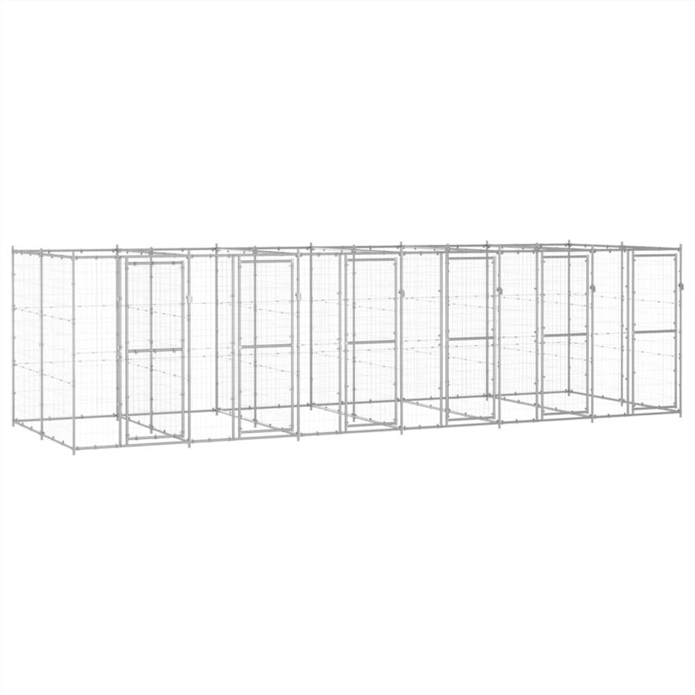 

Outdoor Dog Kennel Galvanised Steel 14.52 m²