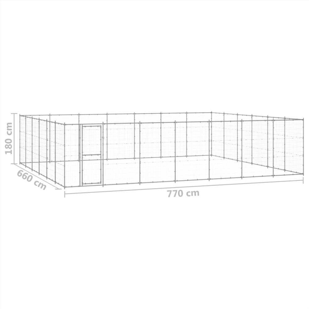 Outdoor Dog Kennel Galvanised Steel 50.82 m²