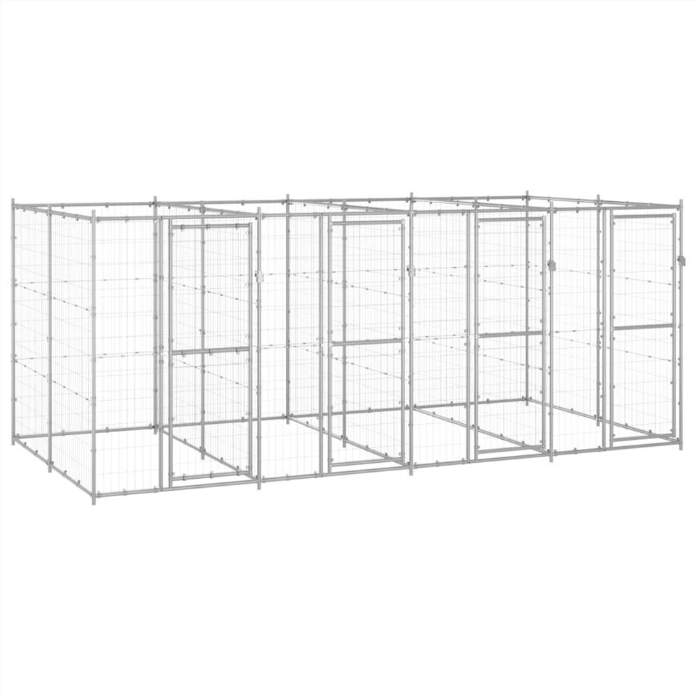 

Outdoor Dog Kennel Galvanised Steel 9.68 m²