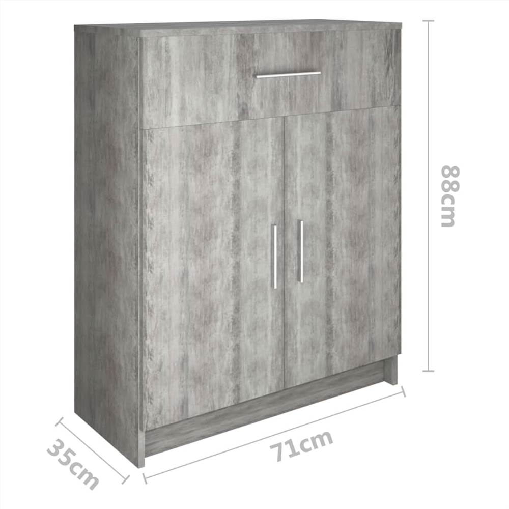 Sideboard Chipboard 71x35x88 cm Concrete