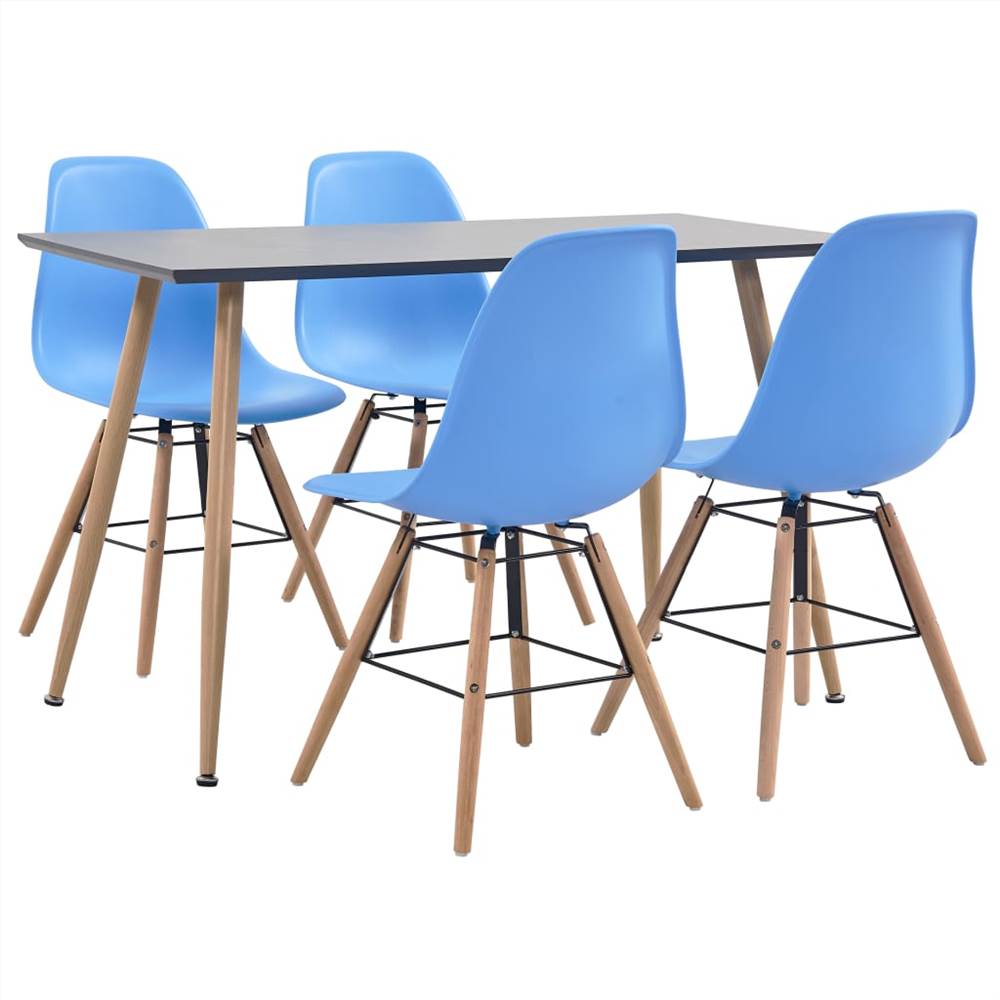 

5 Piece Dining Set Plastic Blue