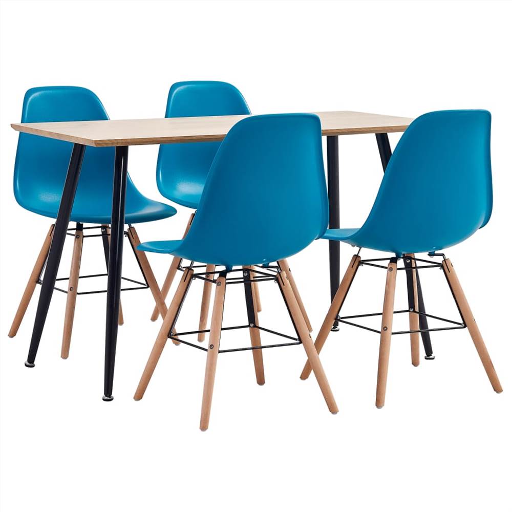 

5 Piece Dining Set Plastic Turquoise