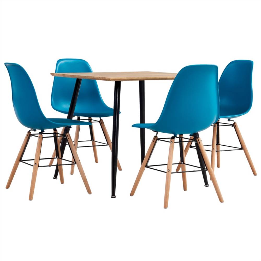 

5 Piece Dining Set Plastic Turquoise