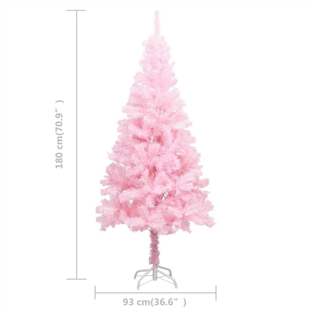 Artificial Christmas Tree with Stand Pink 180 cm PVC