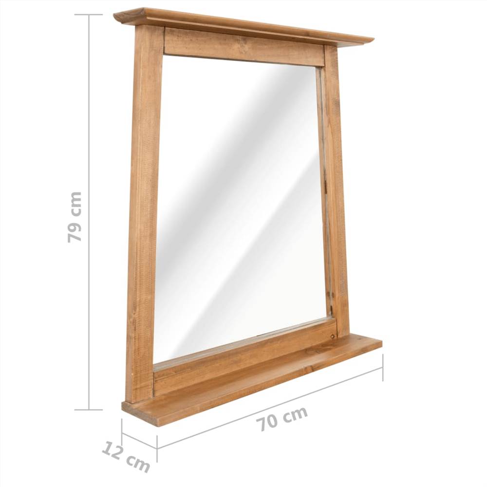 Bathroom Mirror Solid Recycled Pinewood 70x12x79 cm
